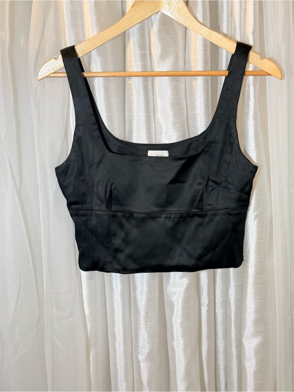Wilfred Black Square-Neck Cropped Tank